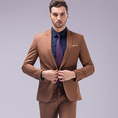 Men’s Premium 2 Piece Suit  Smart Fit Prom Suits Work Wedding Casual Parties Business Tuxedo Blazer and Pants Trouser Set - X16
