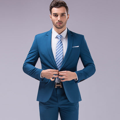 Men’s Premium 2 Piece Suit  Smart Fit Prom Suits Work Wedding Casual Parties Business Tuxedo Blazer and Pants Trouser Set - X16