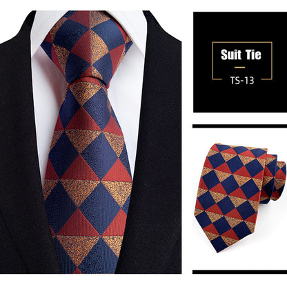 Cravate en soie jacquard tissée à carreaux de style britannique classique | TS1-22
