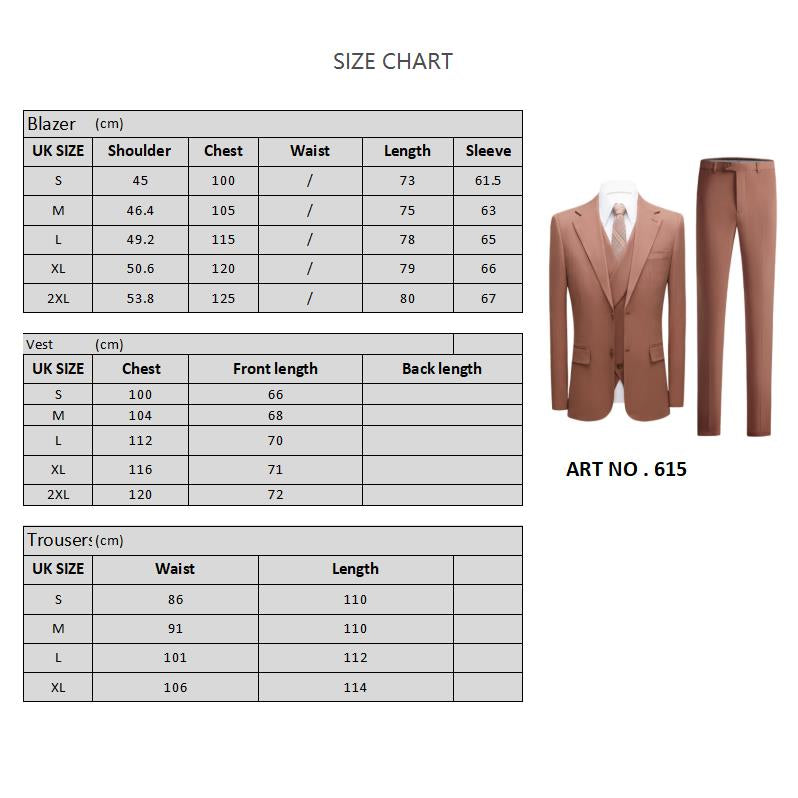 Costume homme 3 pièces Slim Fit Costume de bal Smoking Blazer Robe Affaires Mariage Fête Printemps Automne | 615