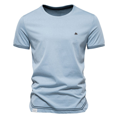 T-shirt a maniche corte con scollo a giro da uomo, stile business-TS185