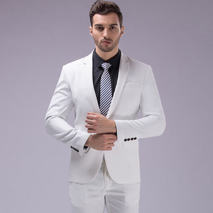 Men’s Premium 2 Piece Suit  Smart Fit Prom Suits Work Wedding Casual Parties Business Tuxedo Blazer and Pants Trouser Set - X16