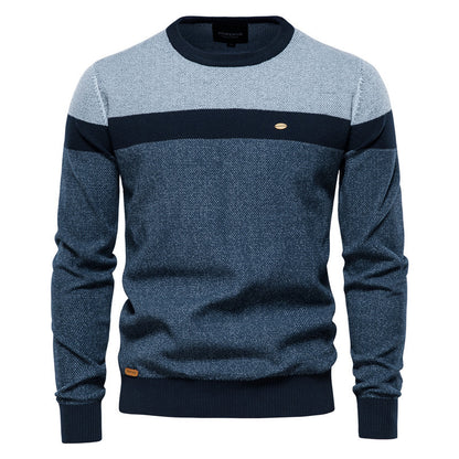 Sweat-shirt décontracté à col ras du cou et à rayures pour hommes - Y137