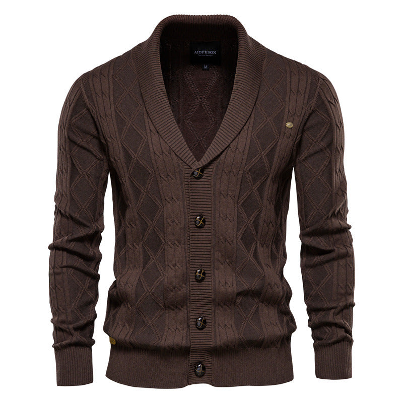 Cardigan casual in maglia a trecce da uomo |Y168