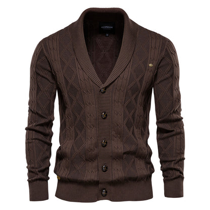 Cardigan casual in maglia a trecce da uomo |Y168