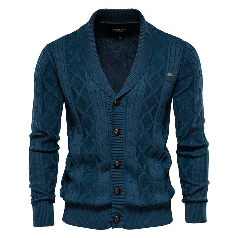 Cardigan casual in maglia a trecce da uomo |Y168