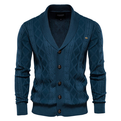 Cardigan casual in maglia a trecce da uomo |Y168