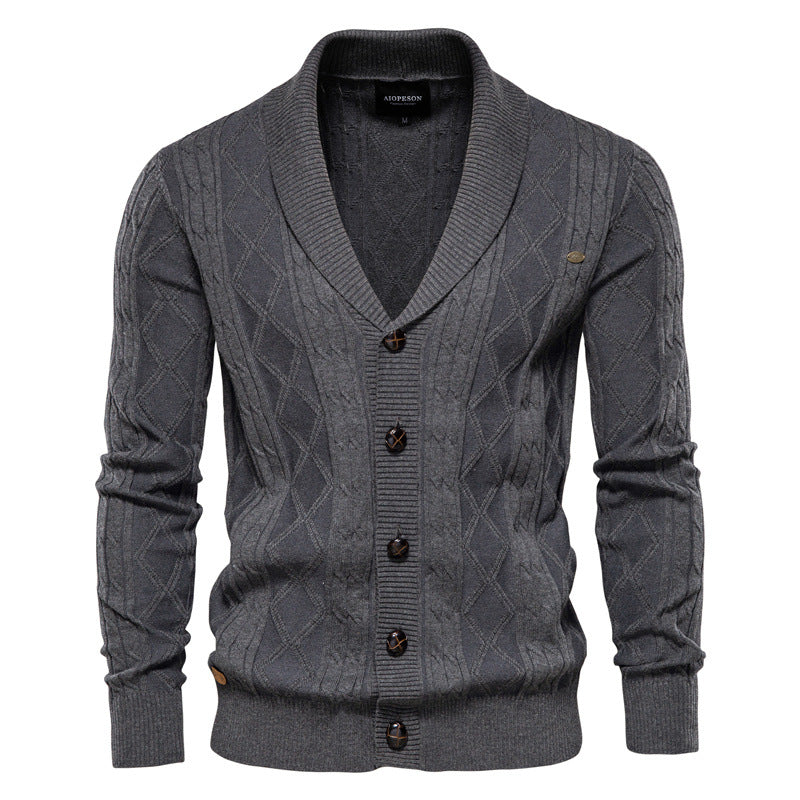 Cardigan casual in maglia a trecce da uomo |Y168