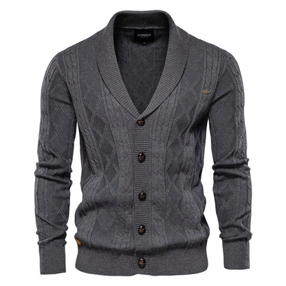 Cardigan casual in maglia a trecce da uomo |Y168