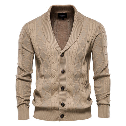 Cardigan casual in maglia a trecce da uomo |Y168