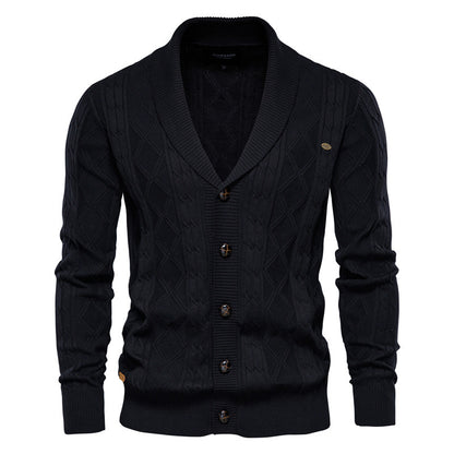 Cardigan casual in maglia a trecce da uomo |Y168