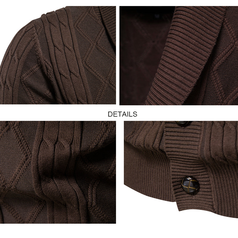 Cardigan casual in maglia a trecce da uomo |Y168