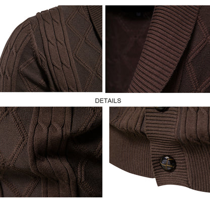 Cardigan casual in maglia a trecce da uomo |Y168