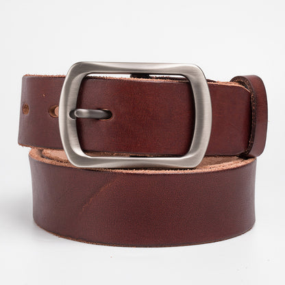 Ceinture en cuir rétro délavé pour homme | Ceinture décontractée pour homme 1 1/2" en cuir pleine fleur | N8117