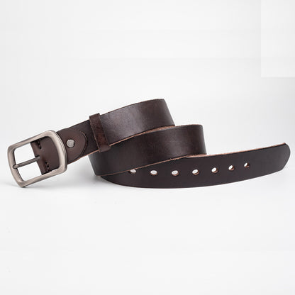 Ceinture en cuir rétro délavé pour homme | Ceinture décontractée pour homme 1 1/2" en cuir pleine fleur | N8117