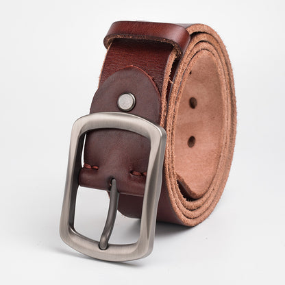 Ceinture en cuir rétro délavé pour homme | Ceinture décontractée pour homme 1 1/2" en cuir pleine fleur | N8117