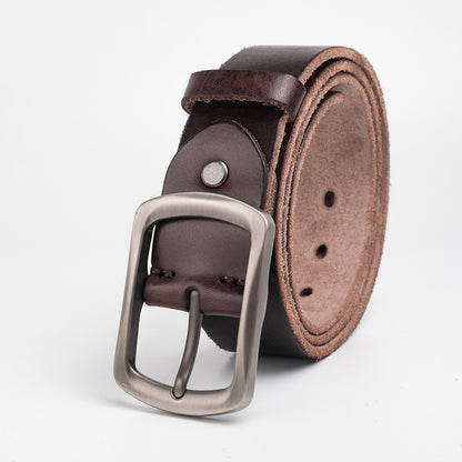 Ceinture en cuir rétro délavé pour homme | Ceinture décontractée pour homme 1 1/2" en cuir pleine fleur | N8117