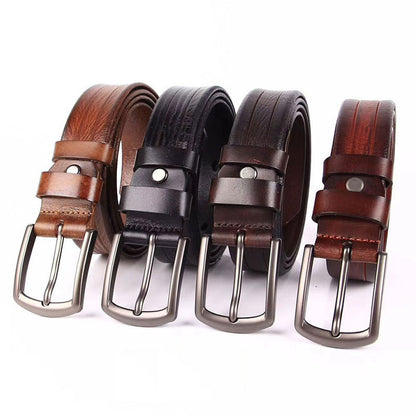 Cintura in pelle da uomo 100% vera pelle pieno fiore cintura 1,3" larghezza | N8100
