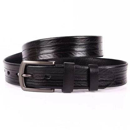 Cintura in pelle da uomo 100% vera pelle pieno fiore cintura 1,3" larghezza | N8100