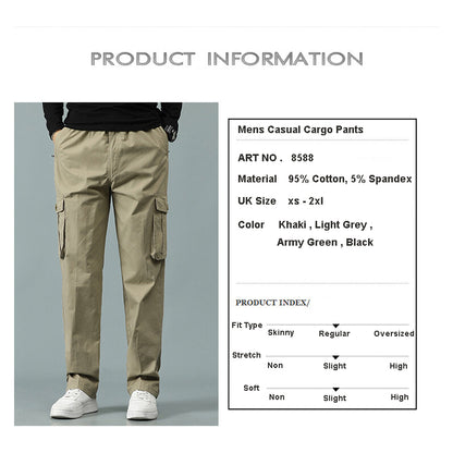 Pantalon cargo décontracté pour homme avec cordon de serrage et pantalon de jogging athlétique pour le sport et l'extérieur | 8588