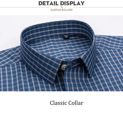 Men Thin Plaid Cotton Casual Slim Fit Long Sleeve Button Down Dress Shirts Spring Summer  |  MC-2228