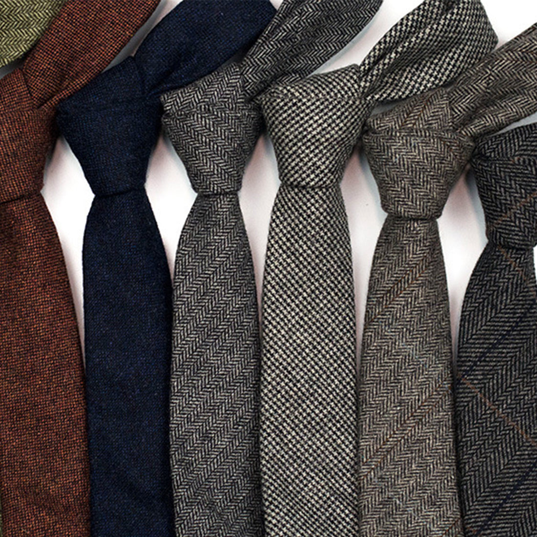 Cravatta da uomo in lana e cashmere, modello a quadri, casual, formale, sottile, in tweed | Y-112
