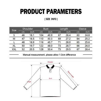 Polo décontracté à manches longues et col à carreaux pour homme avec poches | D81