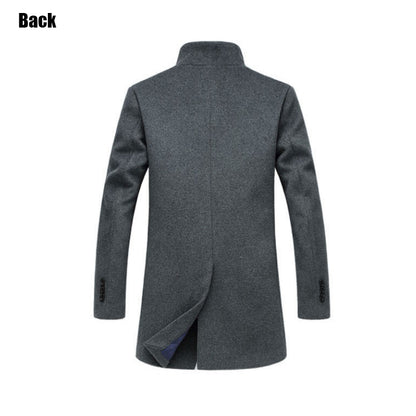 Trench da uomo di qualità premium in misto lana di media lunghezza | XZ1681